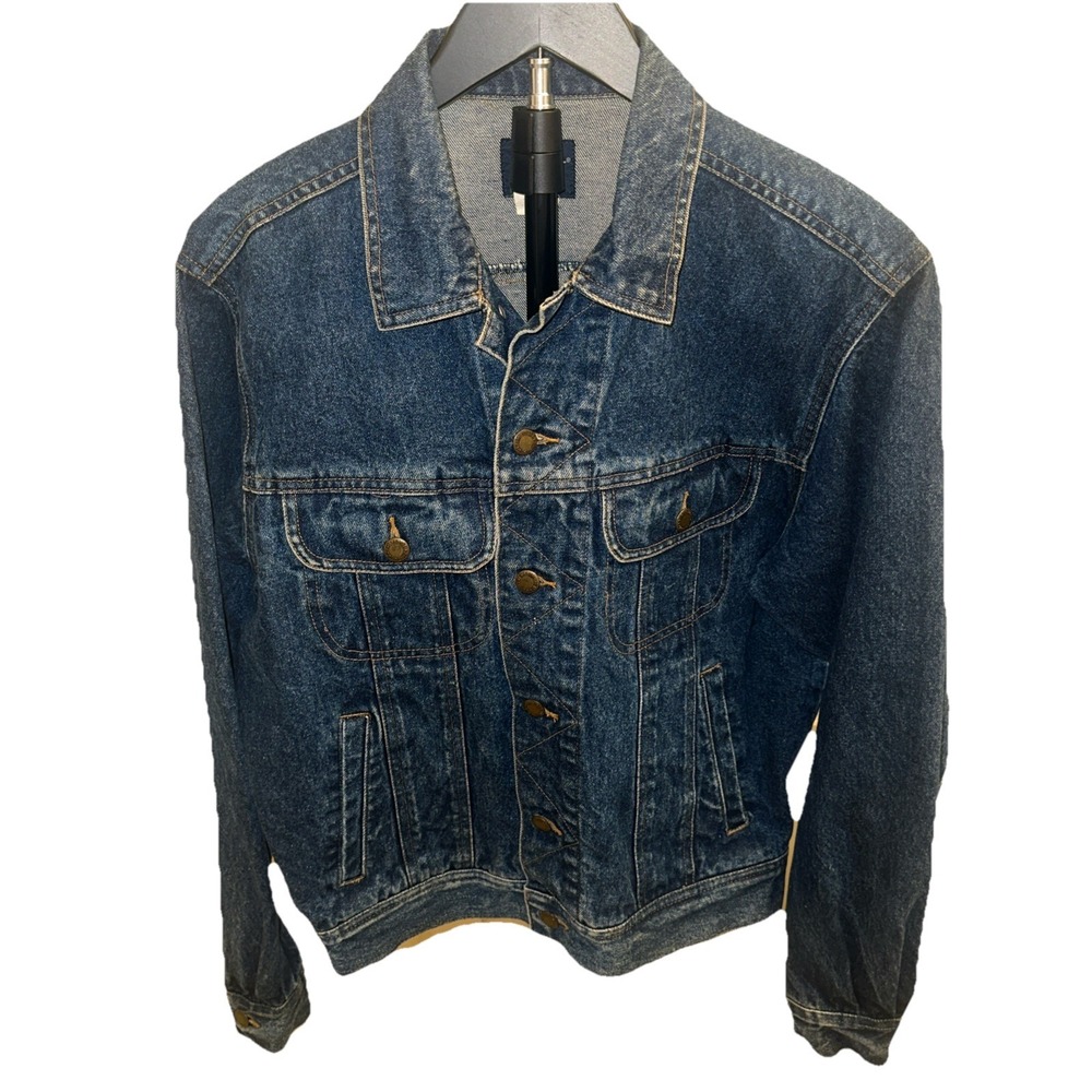 Mens Vintage Wrangler Rugged Wear Jean Jacket Western Sz Med